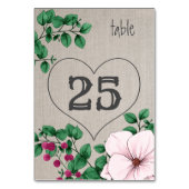 Rustic Linen Floral Magnolias Eucalyptus Wedding Kaart (Voorkant)