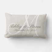 Rustic Linen look with White Monogram Kussen (Voorkant)