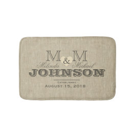 Rustic Linen Monogram Badmat