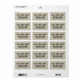 Rustic Linen Script Save the Date Etiket (Full Sheet)