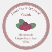 Rustic Lingonberry Jam Label Sticker (Voorkant)