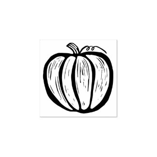 Rustic Lino-cut pomkin Herfst Halloween Rubberstempel