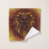Rustic Lion Head Bad Handdoek (Wasdoekje)