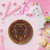Rustic Lion Head Papieren Bordje (Feest)