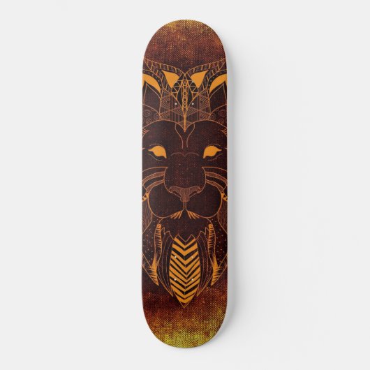 Rustic Lion Head Skateboard (Voorkant)