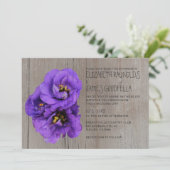 Rustic Lisianthus Wedding Invitations Kaart (Staand voorkant)