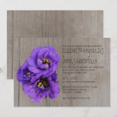 Rustic Lisianthus Wedding Invitations Kaart (Voorkant / Achterkant)