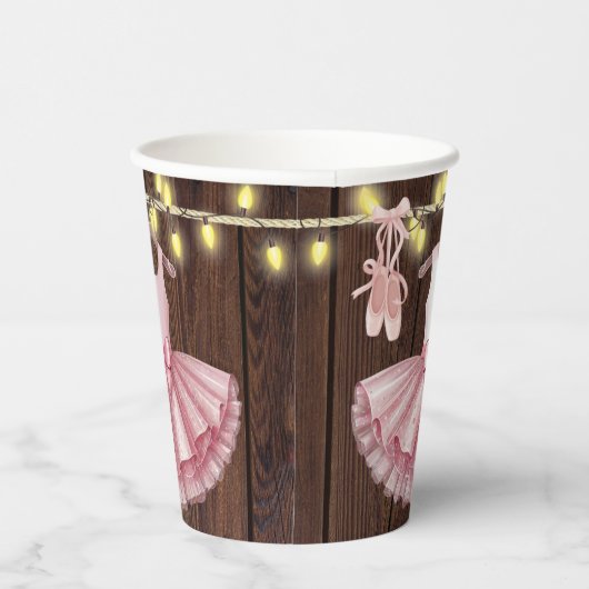 Rustic Little Ballerina Tutu Glitter Baby shower Papieren Bekers (Rechts)