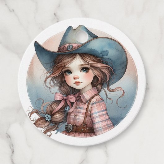 Rustic Little Cowgirl Baby shower Bedankjes Labels (Voorkant)