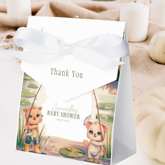 Rustic Little Fisherman Reeling in Joy Baby shower Bedankdoosjes