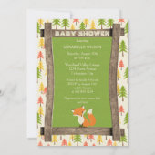 Rustic Little Fox Boy Baby shower Kaart (Achterkant)