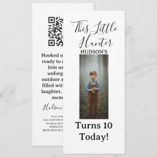Rustic Little Hunter Photo Boy Birthday Invitation Kaart