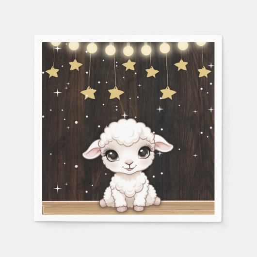 Rustic Little White Lamb Baby shower Servet (Voorkant)