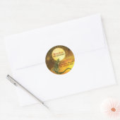 Rustic Lizard Holding Sun Business Ronde Sticker (Envelop)