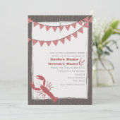 Rustic Lobster Wedding Rehearsal Dinner Invite Kaart (Staand voorkant)