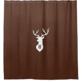 Rustic Lodge Cabine Deer rideau de douche monogram (Devant)