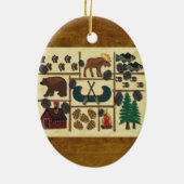 Rustic Lodge Country Cabin Kerstmis Keramisch Ornament (Achterkant)