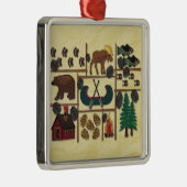 Rustic Lodge Country Cabin Kerstmis Metalen Ornament (Rechts)