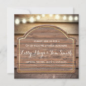 Rustic Lodge Invitation Wedding shower en bois (Devant)