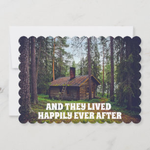 RUSTIC LOG CABIN CUSTOM WEDDING INVITATIONS KAART