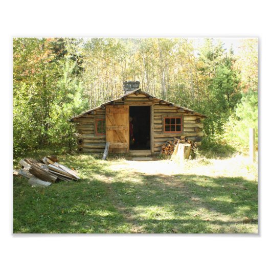 Rustic Log Cabin Foto Afdruk (Voorkant)