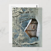 Rustic Log Cabin Winter Magic Briefkaart (Voorkant / Achterkant)