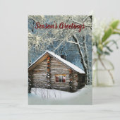 Rustic Log Cabin Winter Magic Feestdagenkaart (Staand voorkant)