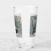 Rustic Log Cabin Winter Magic Glas (Rechts)