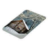 Rustic Log Cabin Winter Magic Magneet (Linkerzijde)