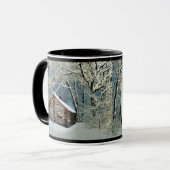Rustic Log Cabin Winter Magic Mok (Voorkant links)