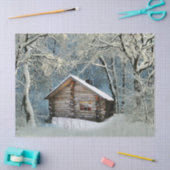 Rustic Log Cabin Winter Magic Tissuepapier (Craft)
