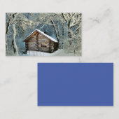 Rustic Log Cabin Winter Magic Visitekaartje (Voorkant / Achterkant)
