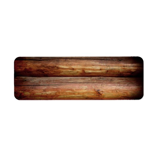 RUSTIC LOG RETURN ADRES ETIKETTERS ETIKET (Voorkant)