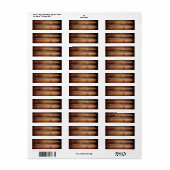 RUSTIC LOG RETURN ADRES ETIKETTERS ETIKET (Full Sheet)