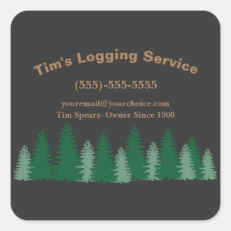 Rustic Logging Tree Company Service Vierkante Sticker