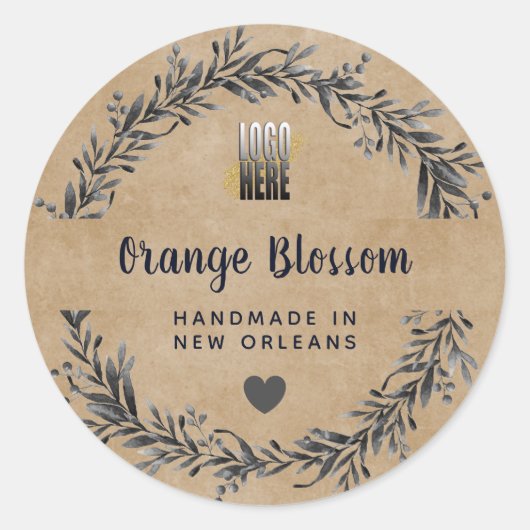 Rustic Logo Soy Candle Soap met productetiket Ronde Sticker (Voorkant)
