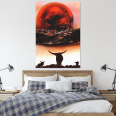 Rustic Longhorn Ranch  Canvas Afdruk (Insitu (Slaapkamer))