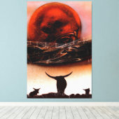 Rustic Longhorn Ranch  Canvas Afdruk (Insitu (Houten vloer))