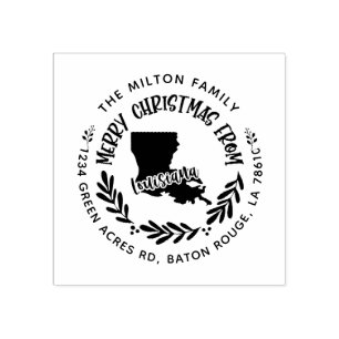 rustic louisiana merry kerstmis rubberstempel