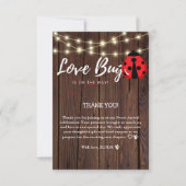 Rustic Love Bug Baby shower Bedankkaart (Voorkant)