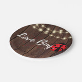 Rustic Love Bug Baby shower Papieren Bordje (Gekanteld)