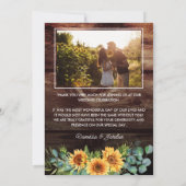 Rustic Love et Merci Sunflower Photo Mariage (Dos)