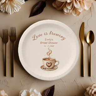 Rustic Love is het brouwen van koffie Vrijgezellen Papieren Bordje