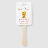 Rustic Love is nooit mislukt Sunflower Wedding Handwaaier (Voorkant)