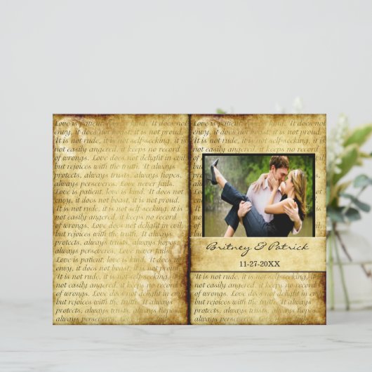 Rustic Love is Patient Wedding Ceremony Programs (Staand voorkant)