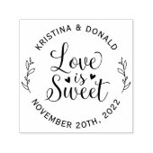 Rustic Love is Sweet Wedding Kraft Zelfinktende Stempel (Design)