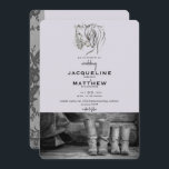 Rustic Love & Lace Lavender Faire-part de mariage<br><div class="desc">Faire-part de mariage à cheval. Bois et Arrière - plan de lavande. Vintage,  dentelle.</div>