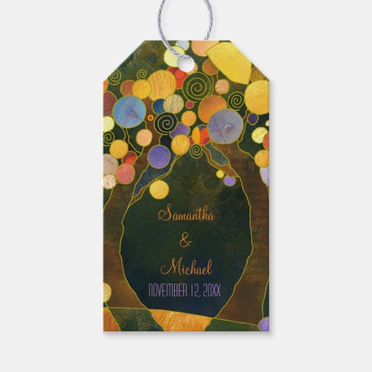 Rustic Love Trees Wedding Bedankt Cadeaulabel (Voorkant)