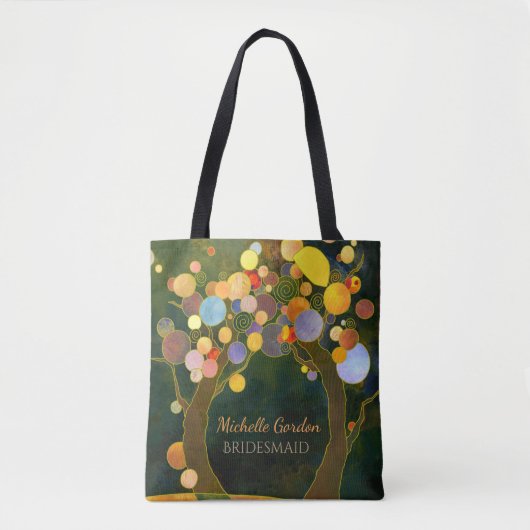 Rustic Love Trees Wedding Bridesmaid Gift Tote Bag (Voorkant)