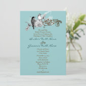 Rustic Lovevogels Wedding Invitation Kaart (Staand voorkant)